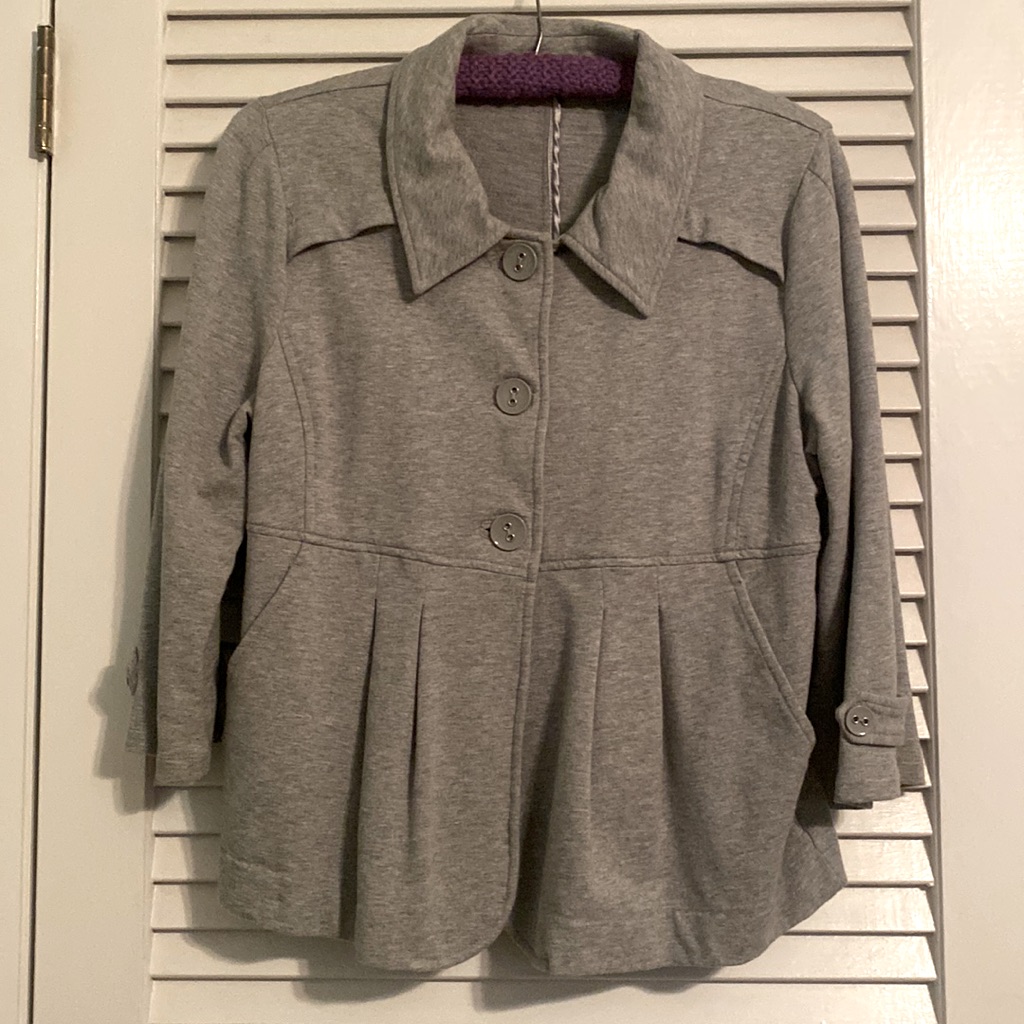 Gray Collared Jacket By Motto.